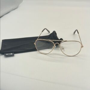 Oakley Gold Aviator Glasses with Black Pouch